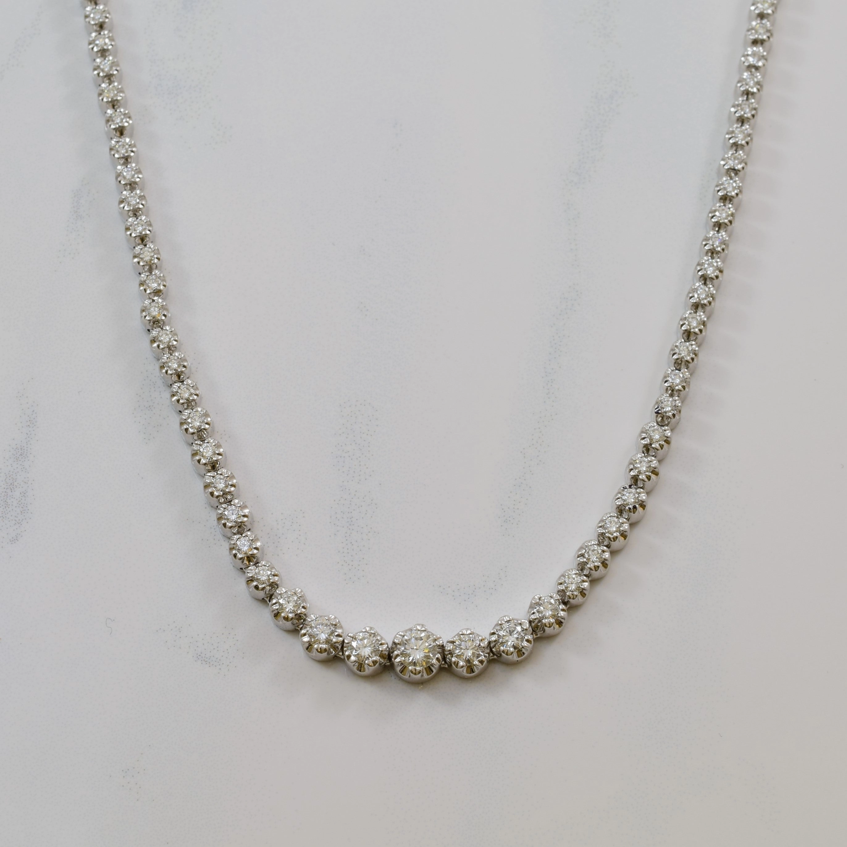 Graduated Diamond Necklace | 3.18ctw | 17" | High Shine