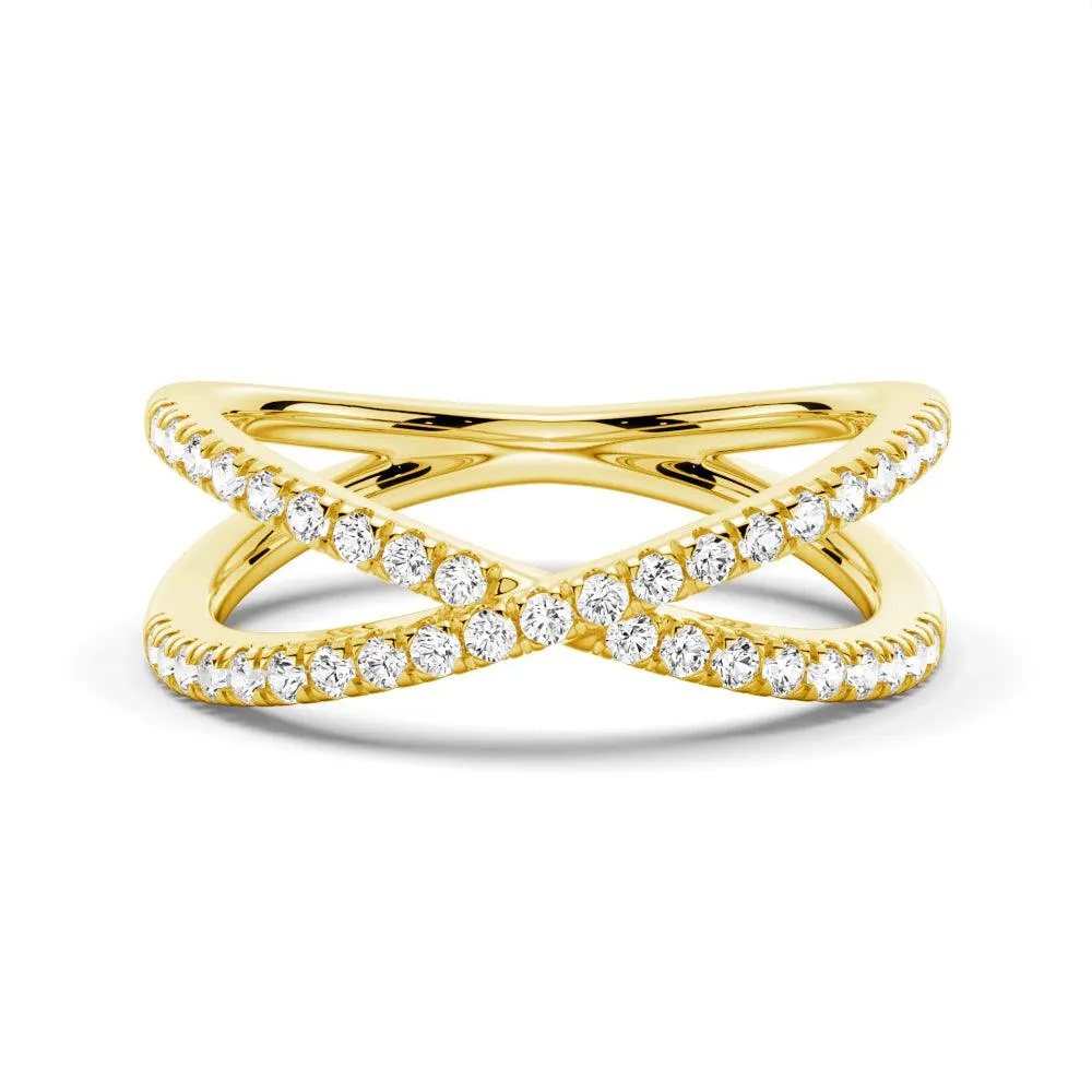 Flat Shot Timeless Treasures Crossover Moissanite Statement Ring