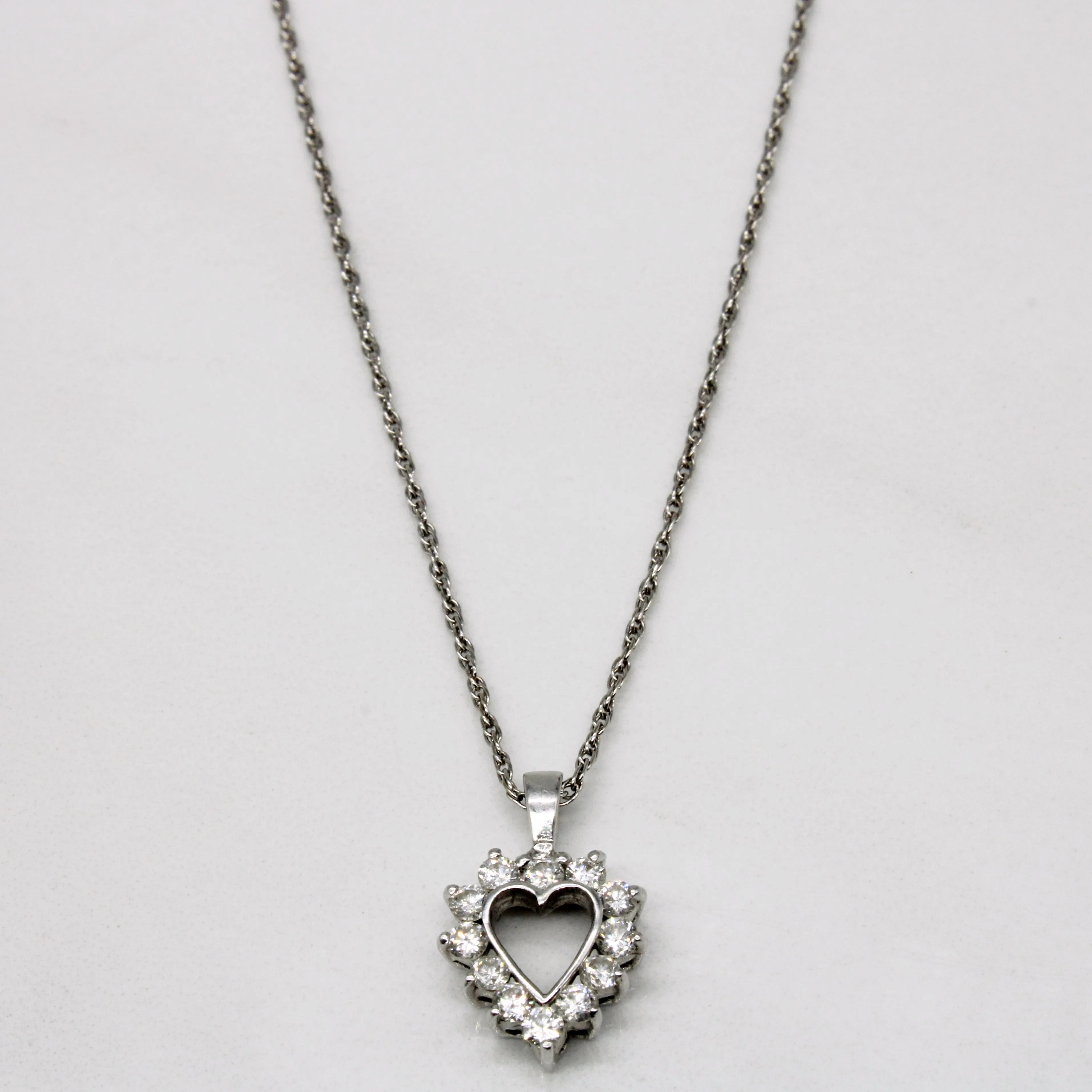 Diamond Heart Pendant & Necklace | 0.30ctw | 18" | Stylish Spark Cool Spark