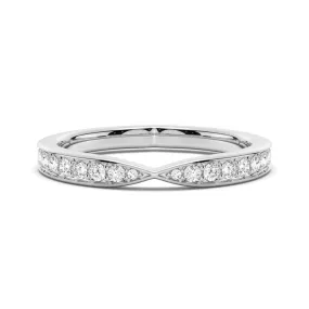 Rainbow Hue Luxury Present Petite Infinity Pave Moissanite Wedding Band