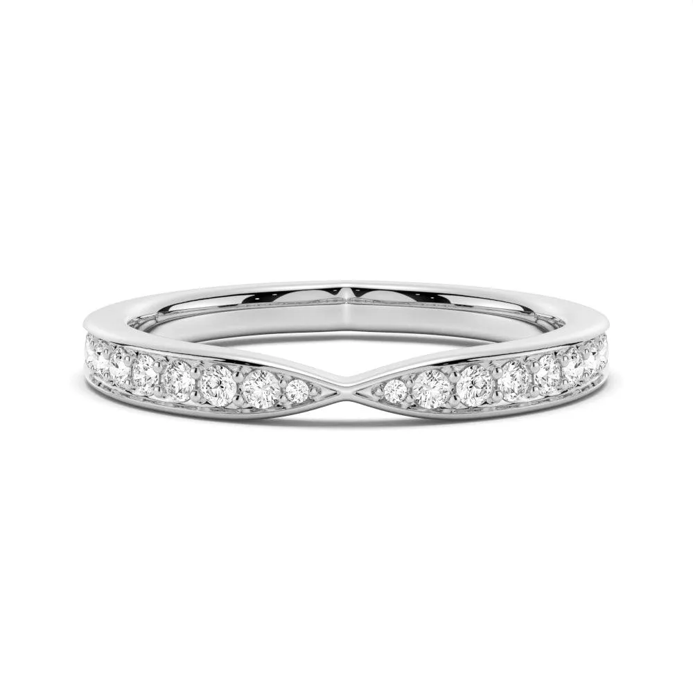 Travel Ready Petite Infinity Pave Moissanite Wedding Band