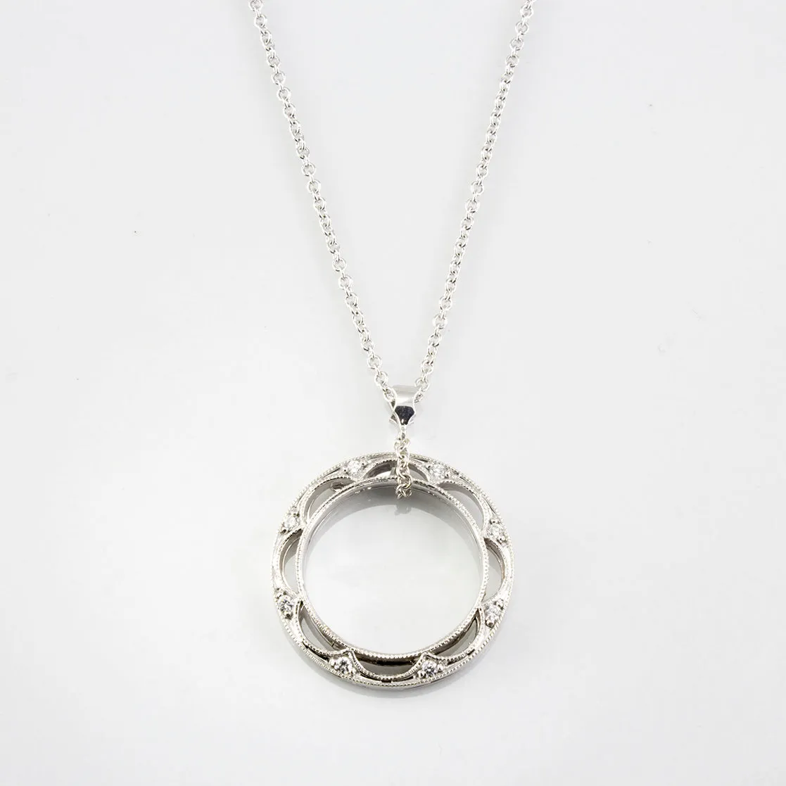 Soft Edge Gloss Shine Tacori' Reverse Crescent Necklace | 0.08 ctw Diamonds, 18" |