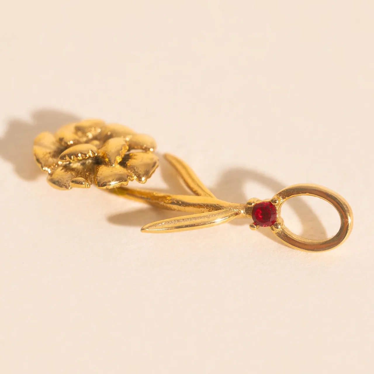 January Carnation Birth Flower Necklace Charm Birthday Mood Child Friendly Item