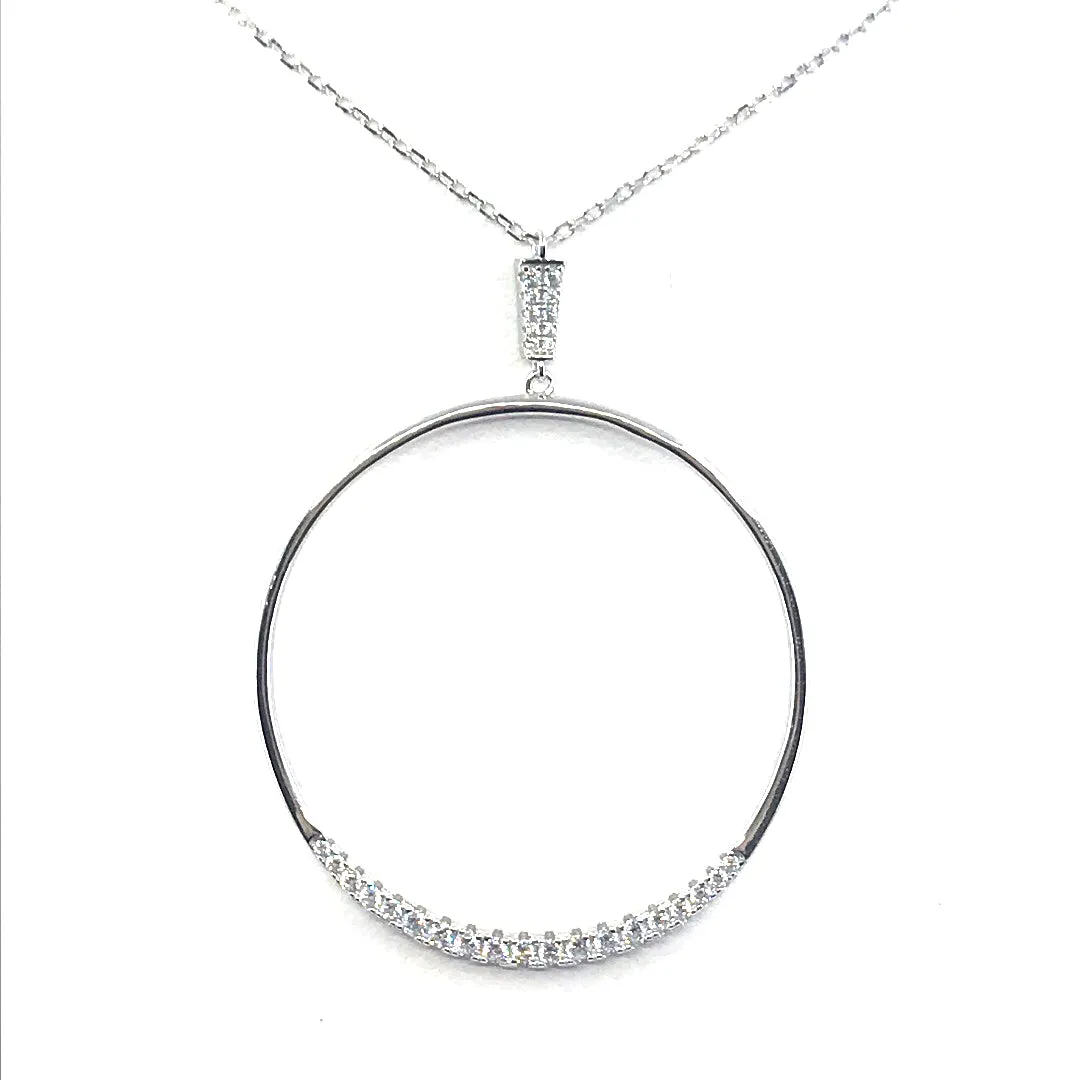 Sterling Silver Circle Necklace Elegant Item Exquisite Item