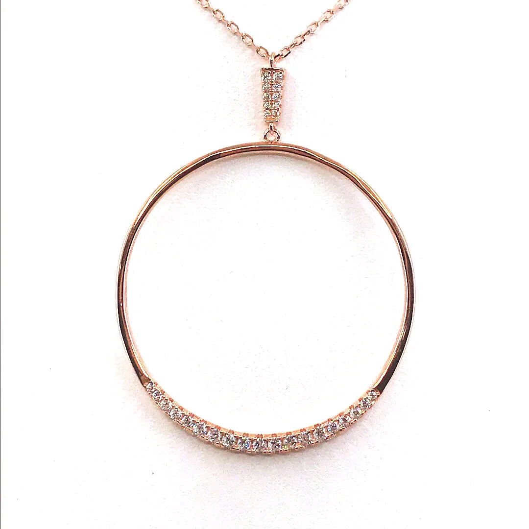Sterling Silver Circle Necklace Stylish Adornment Exclusive Gift