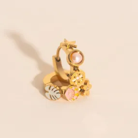 Fashionable Selection Hawaii 3D Huggie Hoop Earrings