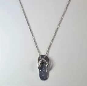 Chic Design Weekend Style Hawaiian Diamond Flip Flop Necklace | 0.07ctw | 18" |