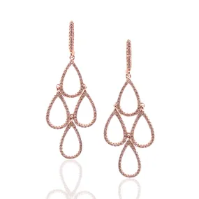 Rose Gold Plated Sterling Silver Micropave CZ Earrings Daytime Ornament Exquisite Selection