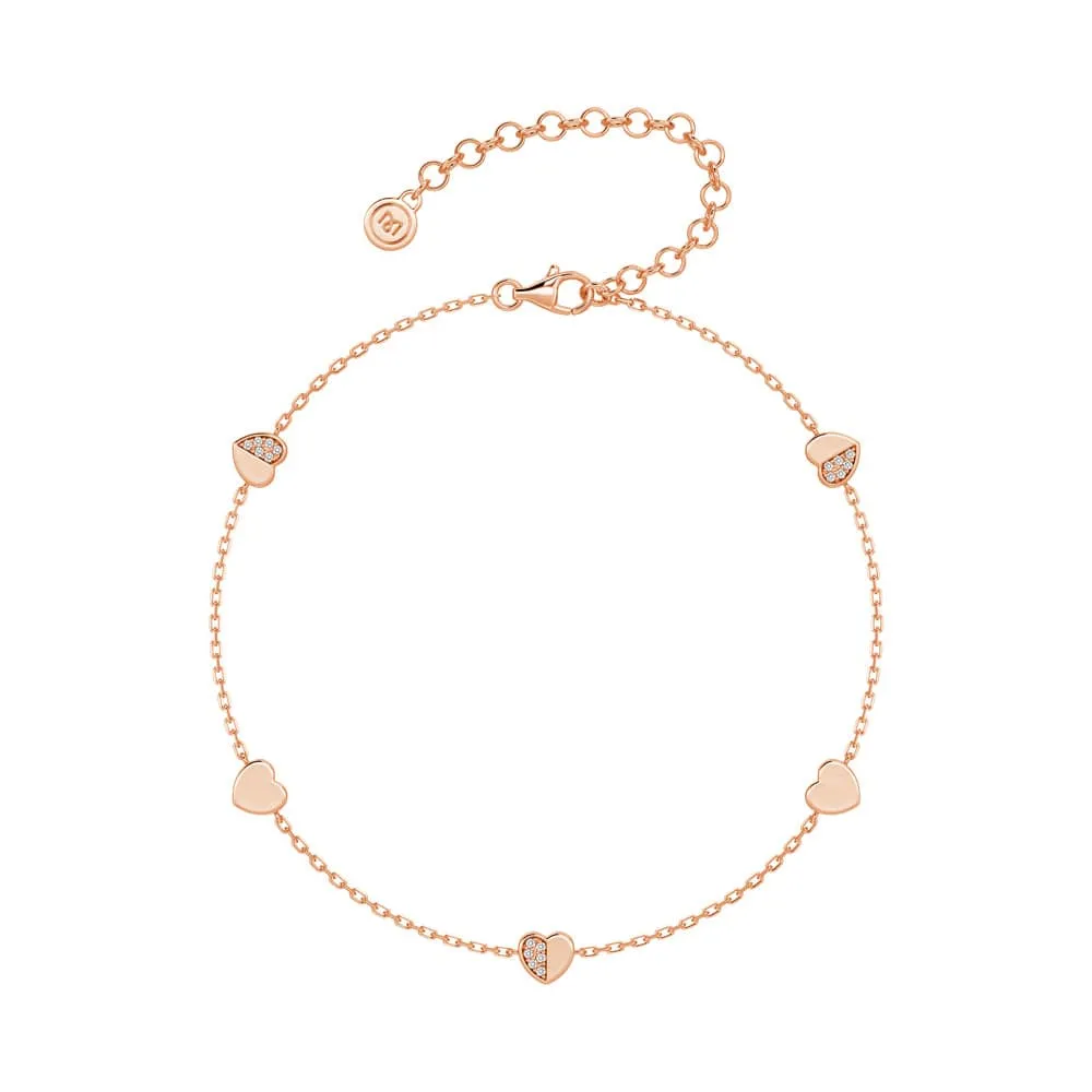 Layer Friendly Shiny Embellishment Heartfelt Bond Charm Bracelet