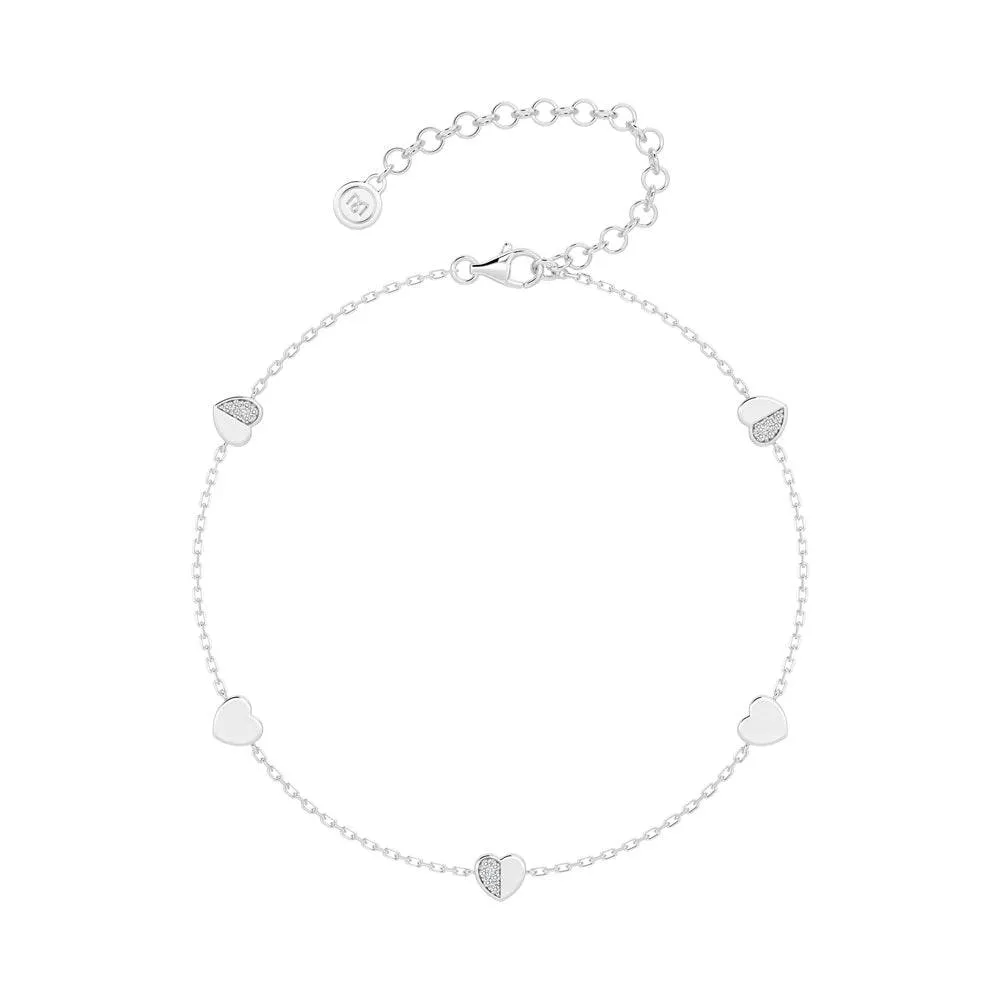 Heartfelt Bond Charm Bracelet Couture Accent Romantic Touch