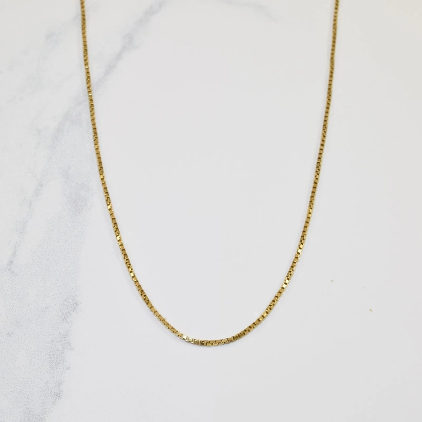 10k Yellow Gold Box Chain | 18" | Daytime Shine