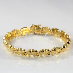 Heavy Gold Elephant Bracelet | 8" | Everyday Touch