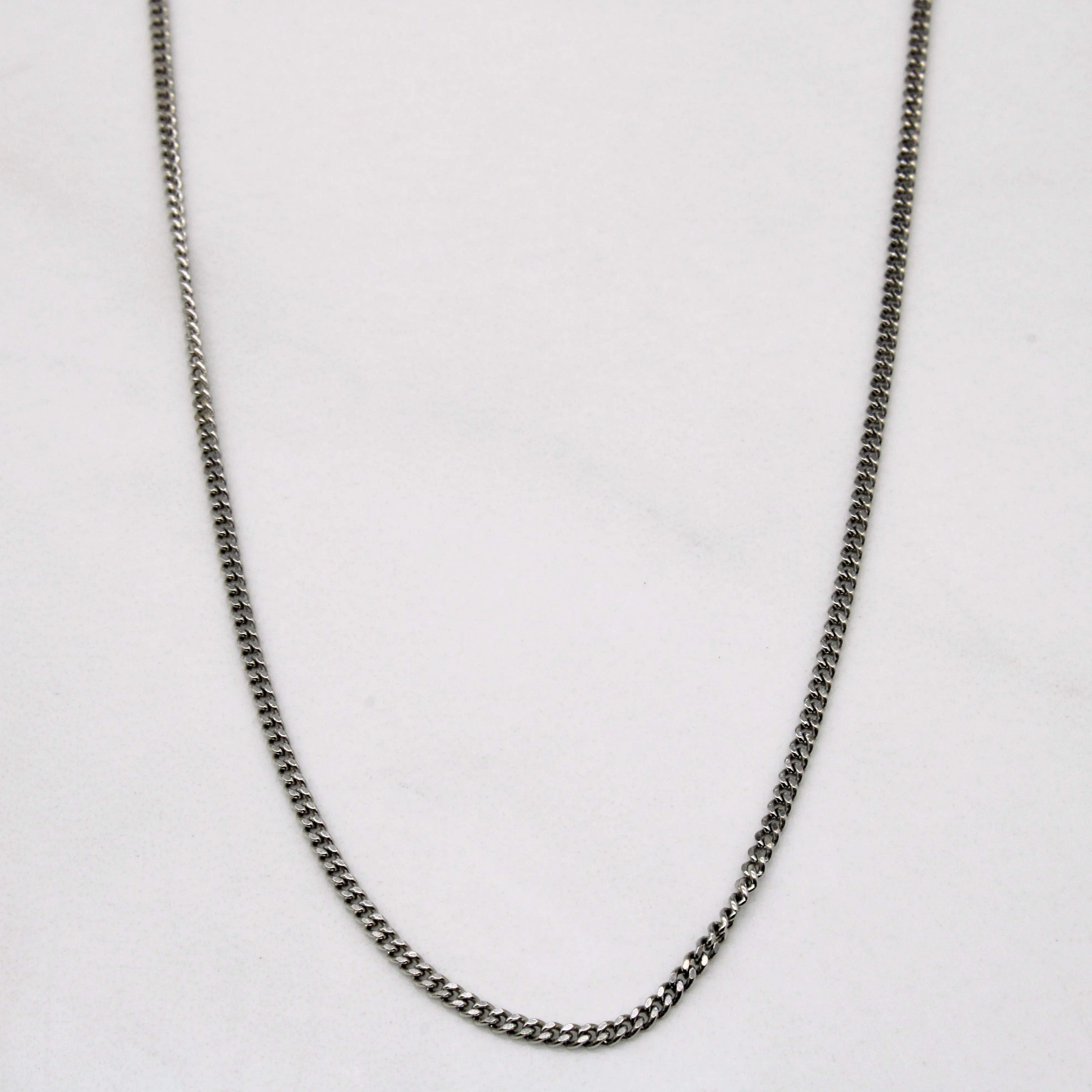 9k White Gold Curb Chain | 18" | Artisan Style Starry Night