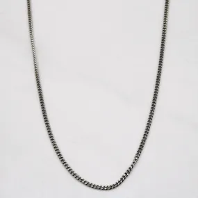 9k White Gold Curb Chain | 18" | Artisan Style Starry Night
