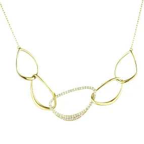 anniversary event Sterling Silver CZ Link Necklace