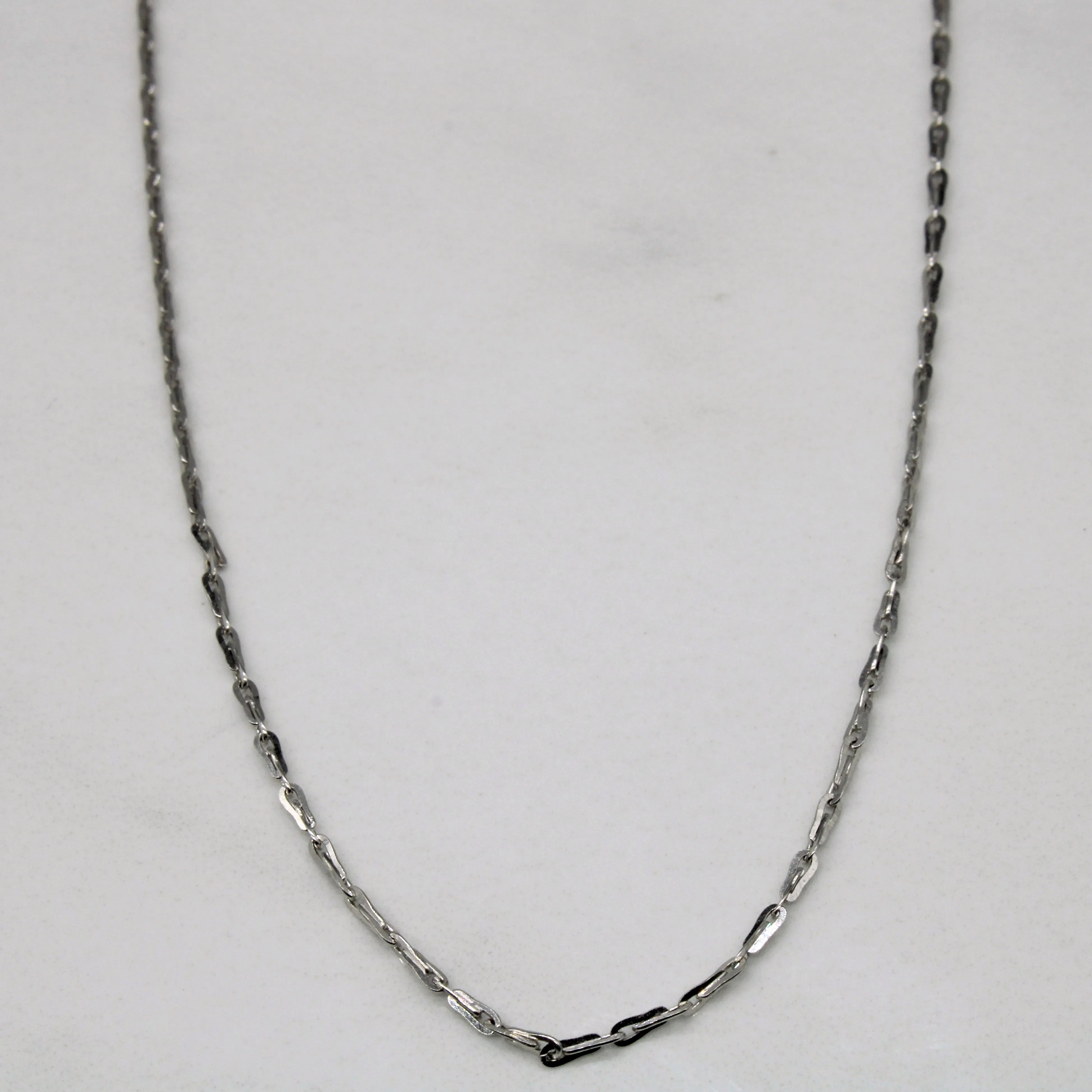 18k White Gold Barleycorn Link Chain | 16" | Fashionable Look Fashion Daily