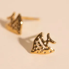 Angel Fish Stud Earrings Modern Option Formal Adornment
