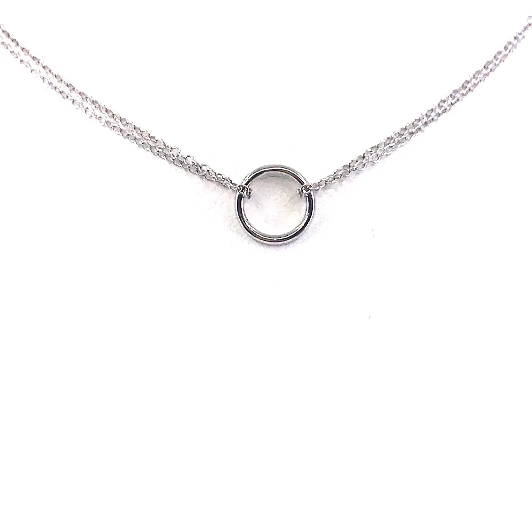 Sterling Silver Circle Micropave CZ Necklace Locket Item