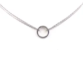 Sterling Silver Circle Micropave CZ Necklace Locket Item