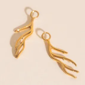 Coral Huggie Hoop Charms Shiny Finish Creative Decoration