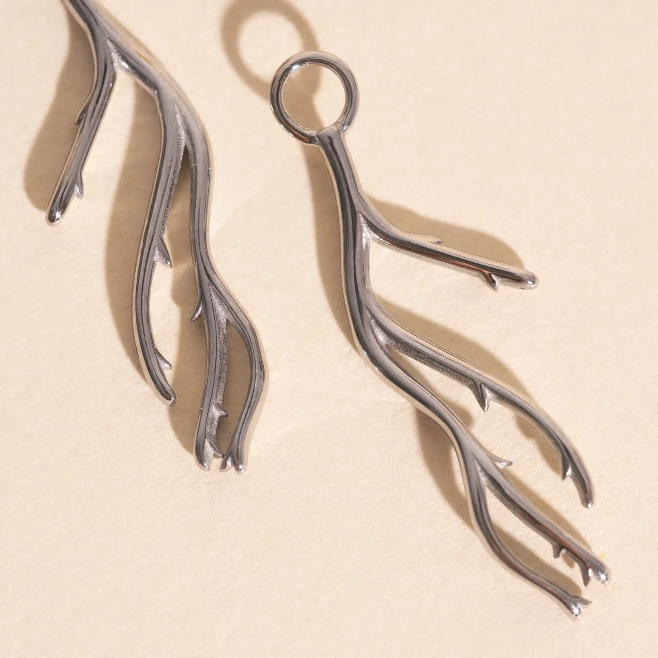 Coral Huggie Hoop Charms Wedding Embellishment Modernist Ornament