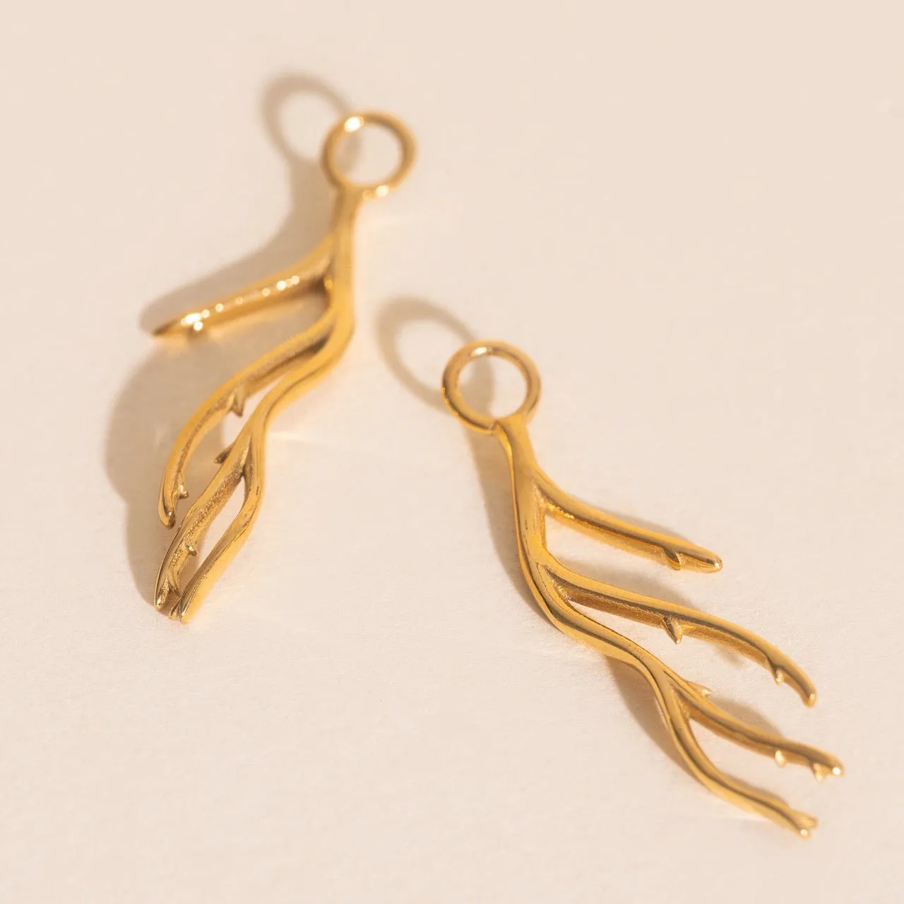 Coral Huggie Hoop Charms Shiny Finish Creative Decoration