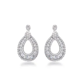 Attractive Trinket Exquisite Look Rhodium Plated Sterling Silver Micropave CZ Small Teardrop Earrings