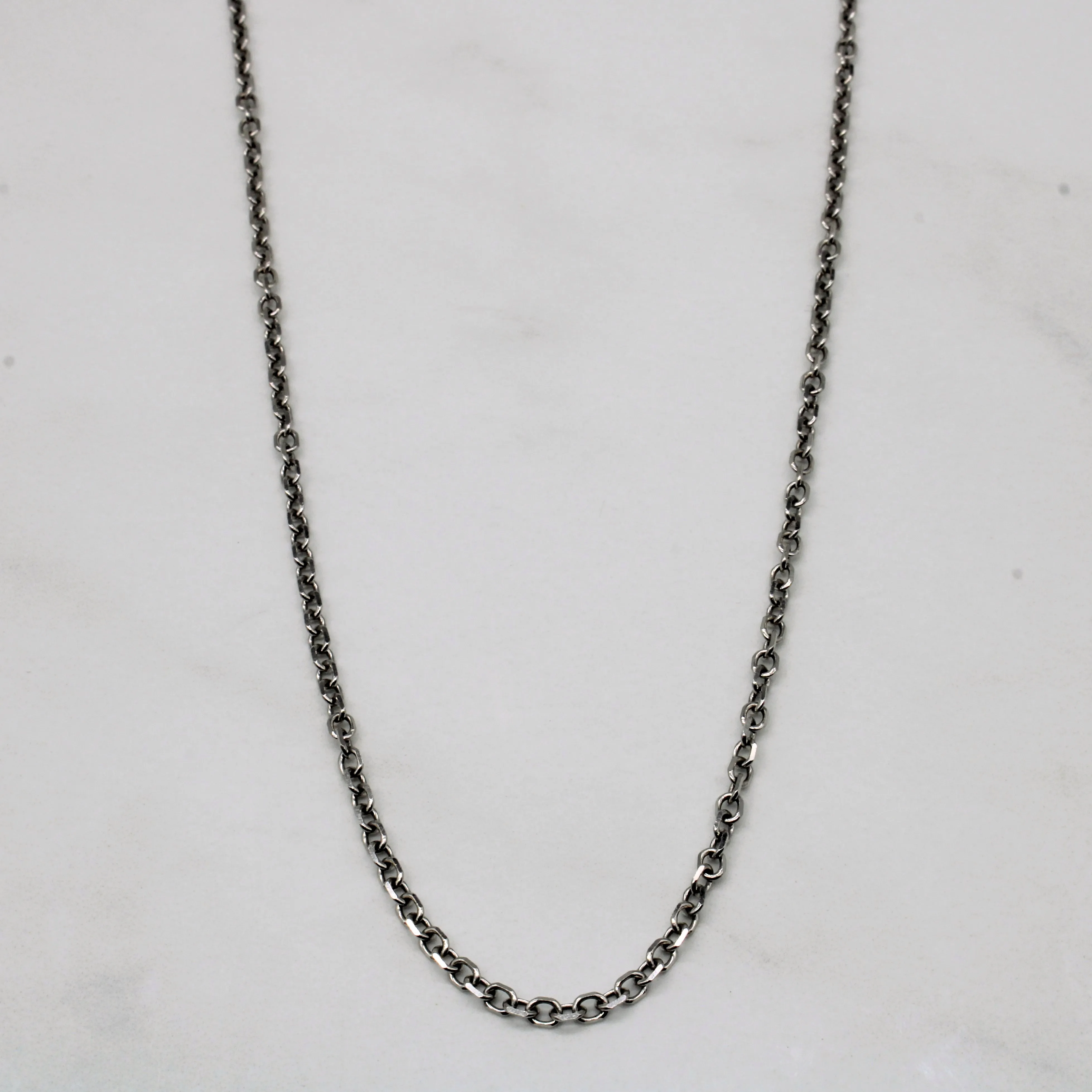 14k White Gold Cable Chain | 30" | Precious Touch