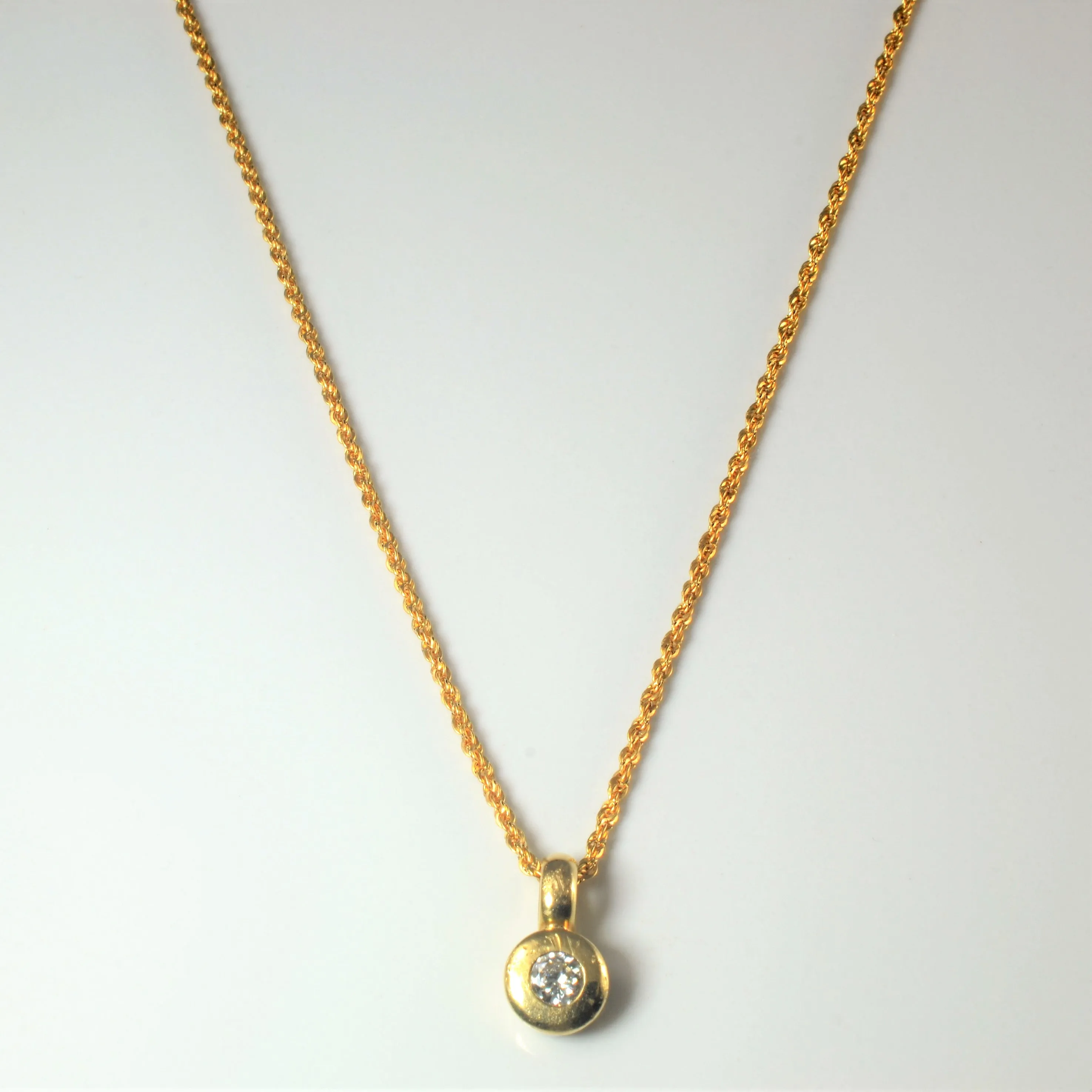 Bezel Set Diamond Drop Necklace | 0.32ct | 18" | Trend Focus Gleam Accent