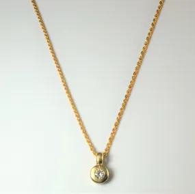 Bezel Set Diamond Drop Necklace | 0.32ct | 18" | Trend Focus Gleam Accent