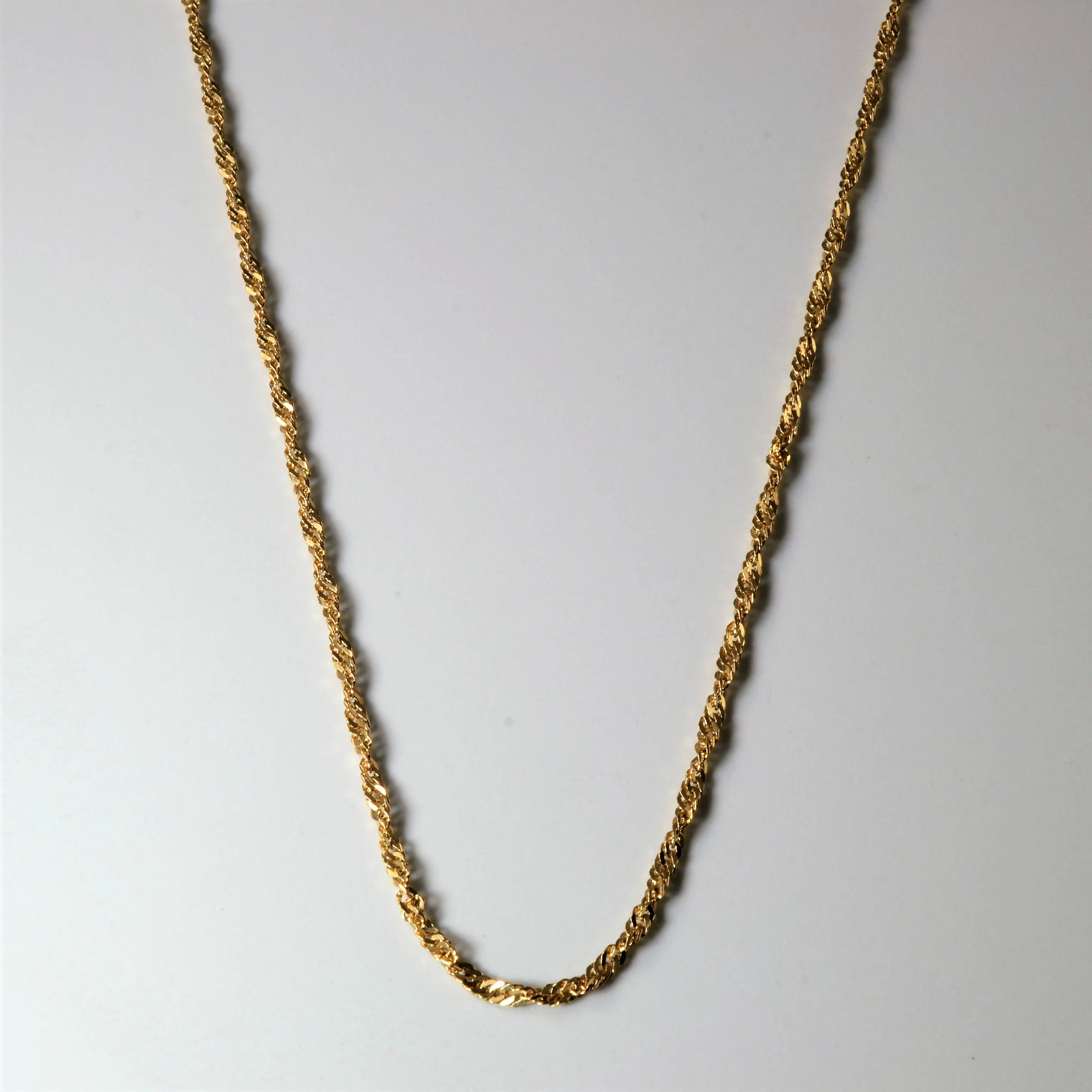 Glow Look Handcrafted Quality 10k Yellow Gold Singapore Chain | 22" |