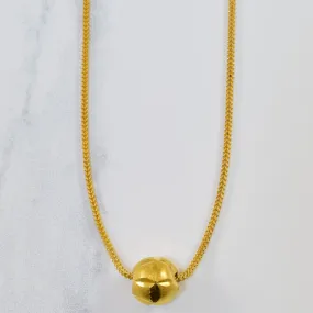 Timeless Touch Natural Spark 21k Yellow Gold Snake Chain & Ball Pendant | 16" |