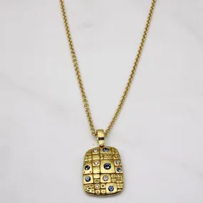 'Alex Sepkus' Pathway Pendant Sapphire & Diamond 18k  Necklace | 0.32ctw, 0.09ctw | 18" | Winter Mood Charming Style