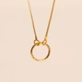 Classic Piece Hammered Circle Necklace Charm Clasp (18mm)