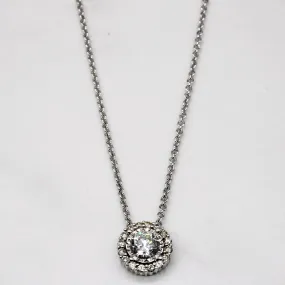 Illusion Set Diamond Pendant & Necklace | 0.94ctw | 20" | Layered Mood