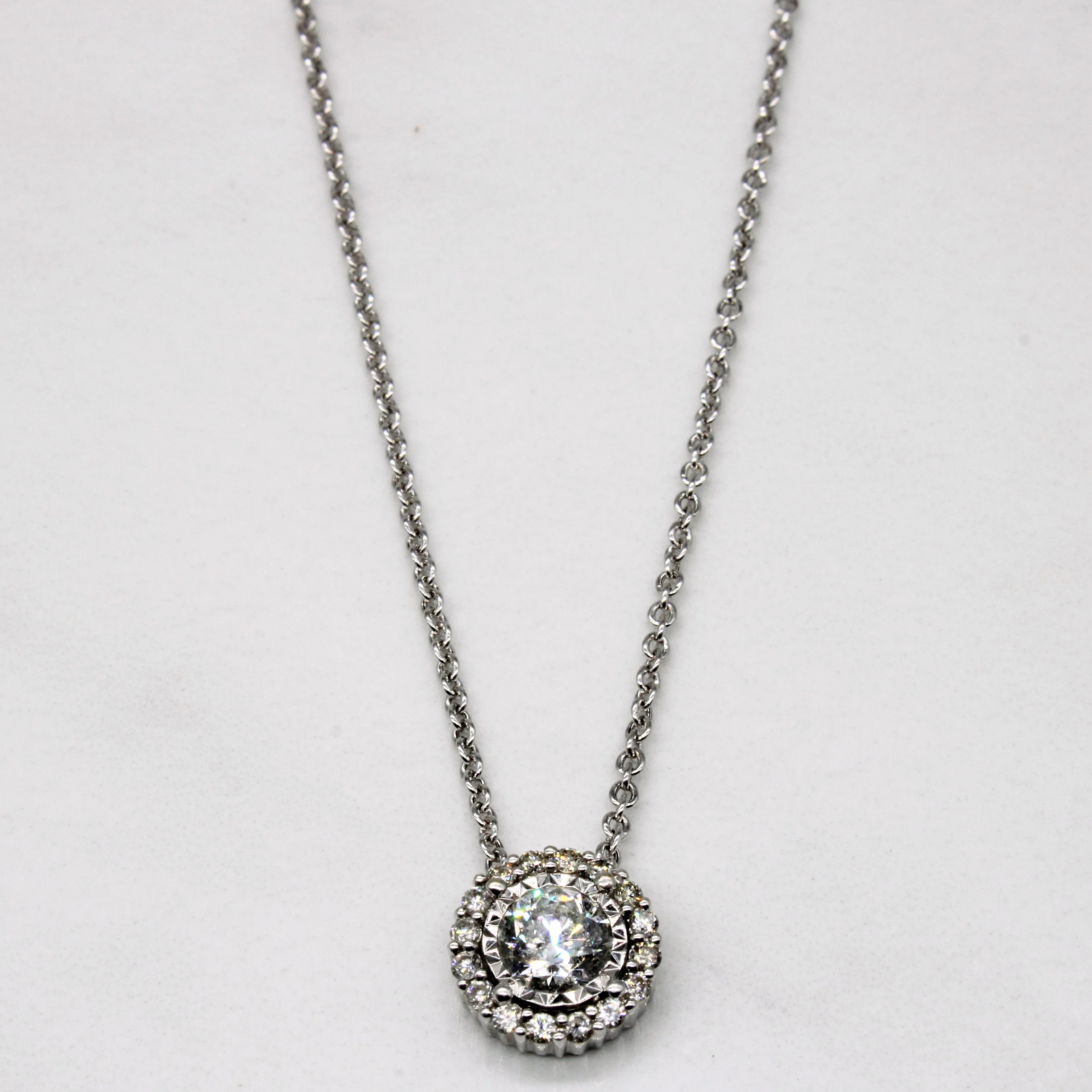 Illusion Set Diamond Pendant & Necklace | 0.94ctw | 20" | Layered Mood