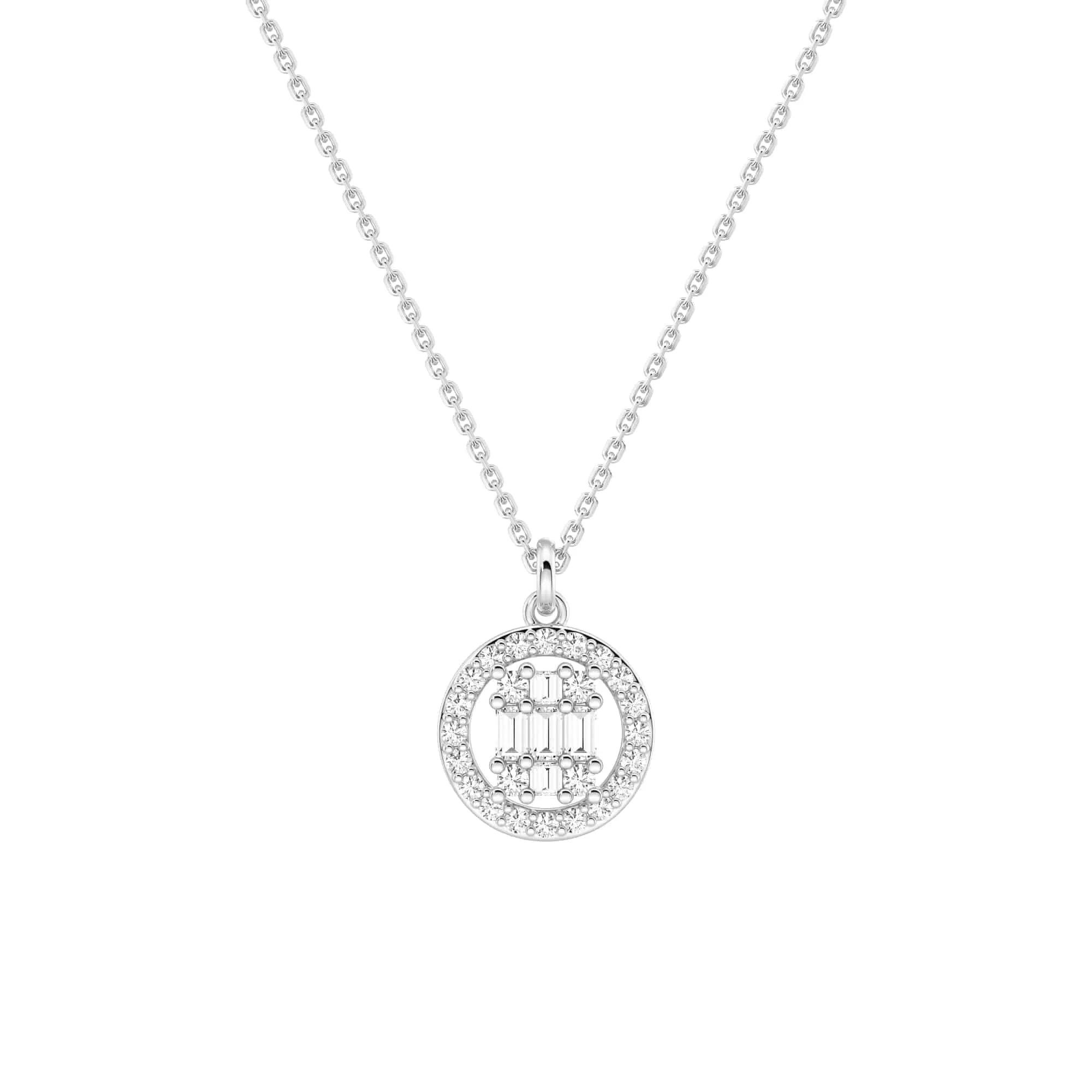 Seasonal Trend Infinity Halo Lab Grown Diamond Circle Cluster Necklace