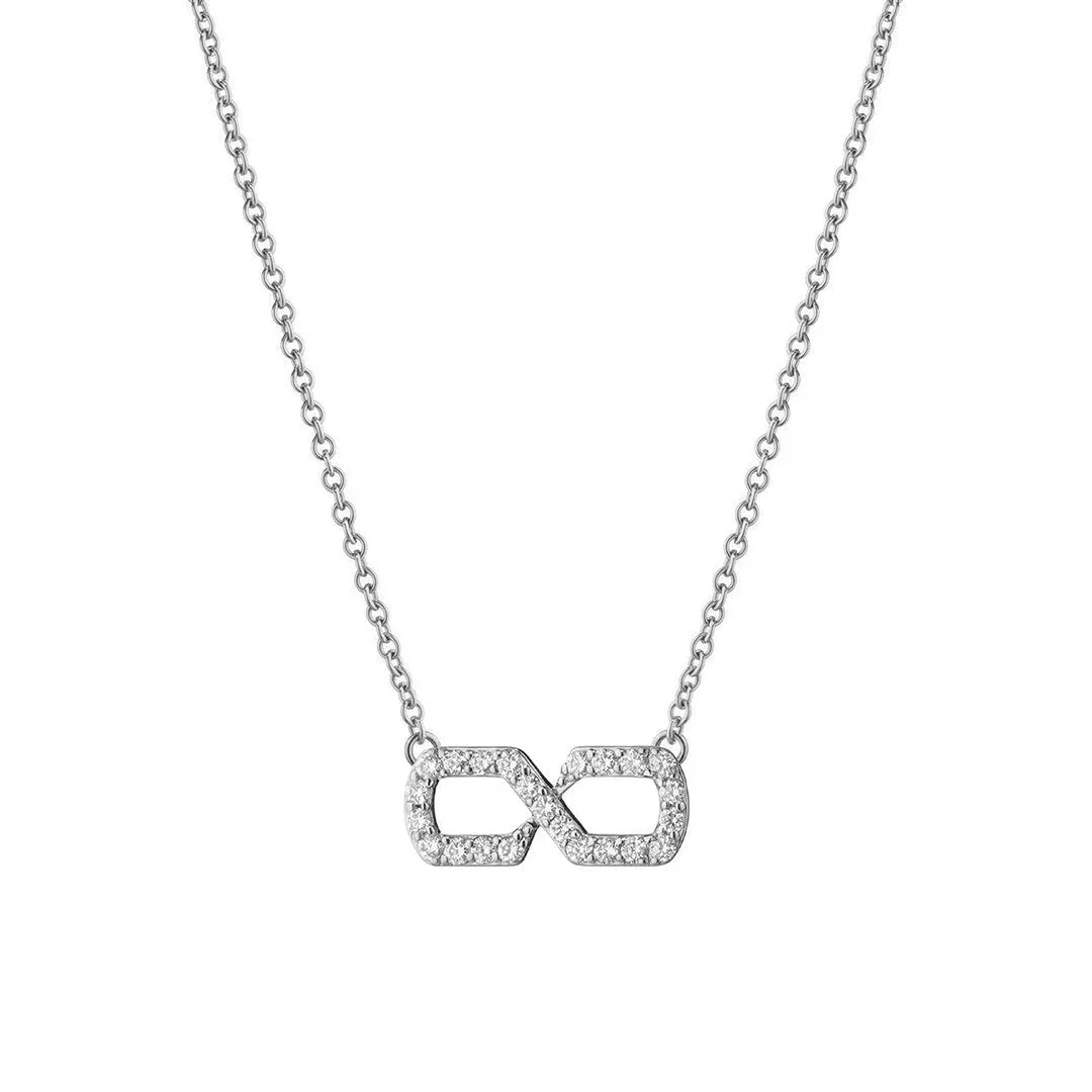 Infinity Pave Moissanite Pendant Necklace Unique Accent