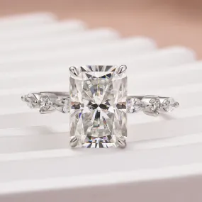 Gloss Mode Wedding Ready Louily Moissanite 3.5 Carat Radiant Cut Engagement Ring In Sterling Silver