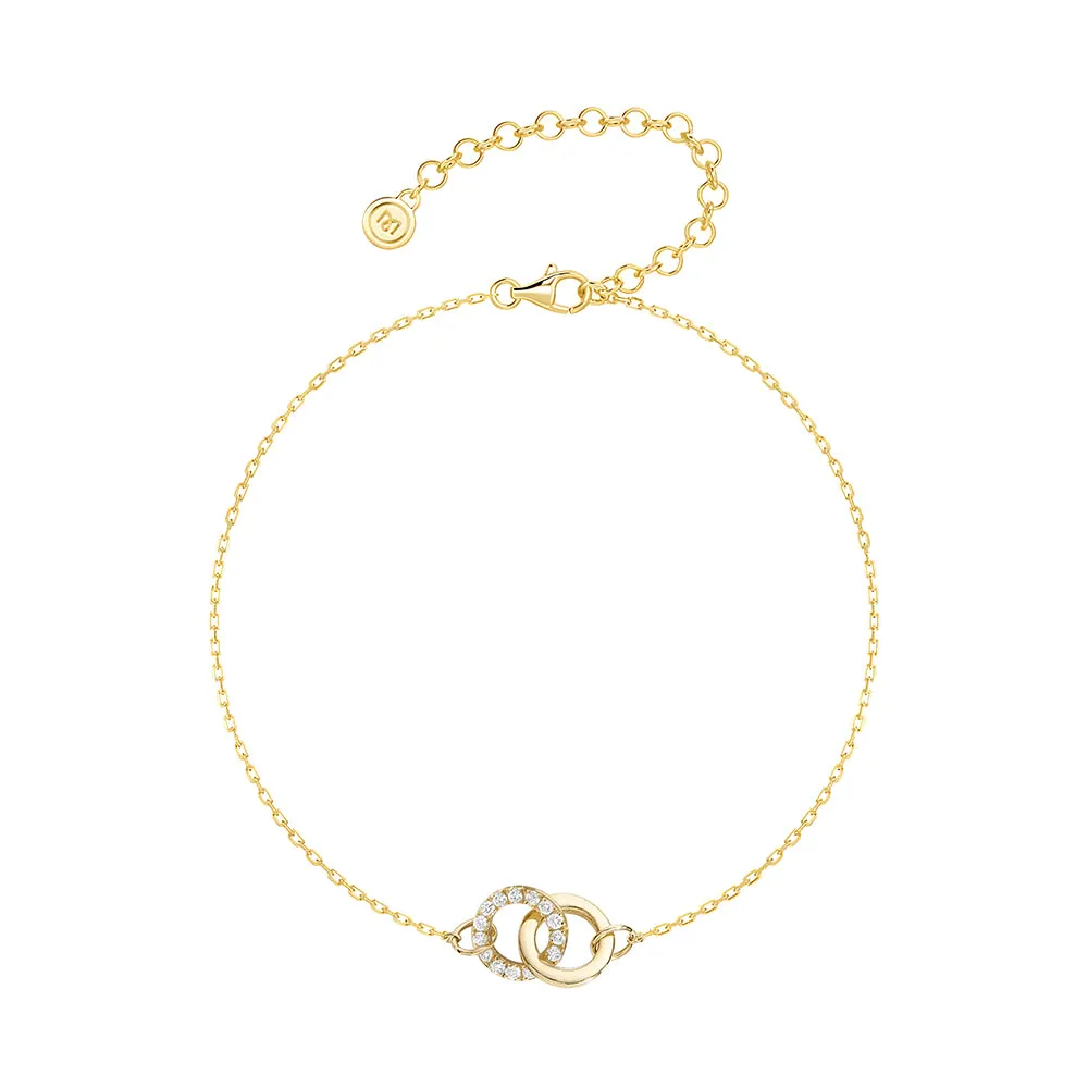Festive Touch Shiny Touch Interlocking Dual Hoop Bracelet