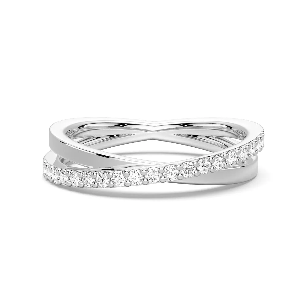 elegant design Secure Product Interwoven Cross Design Lab Grown Diamond Ring