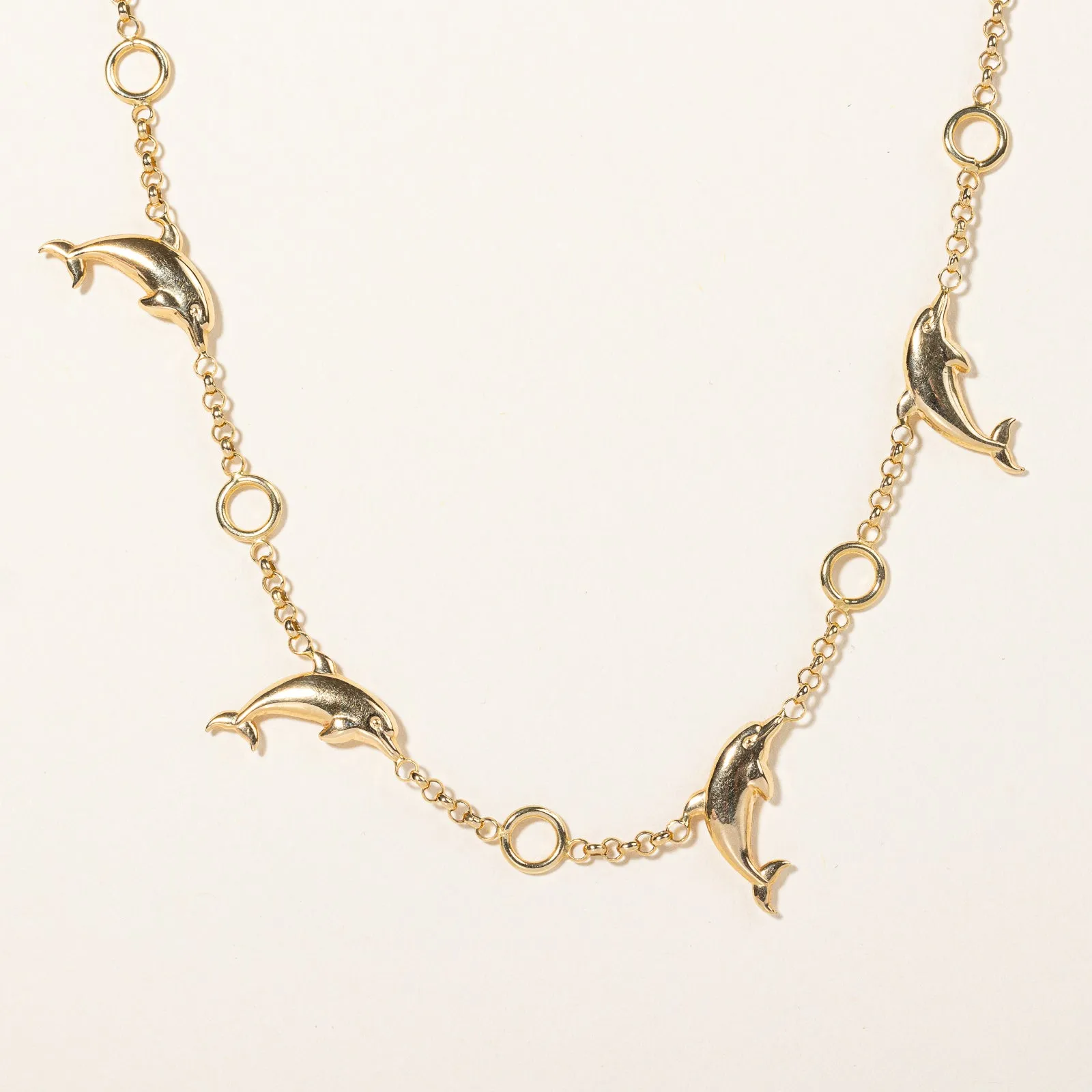 Event Edge Birthday Surprise Italian 18k Yellow Gold Dolphin Necklace | 16" |
