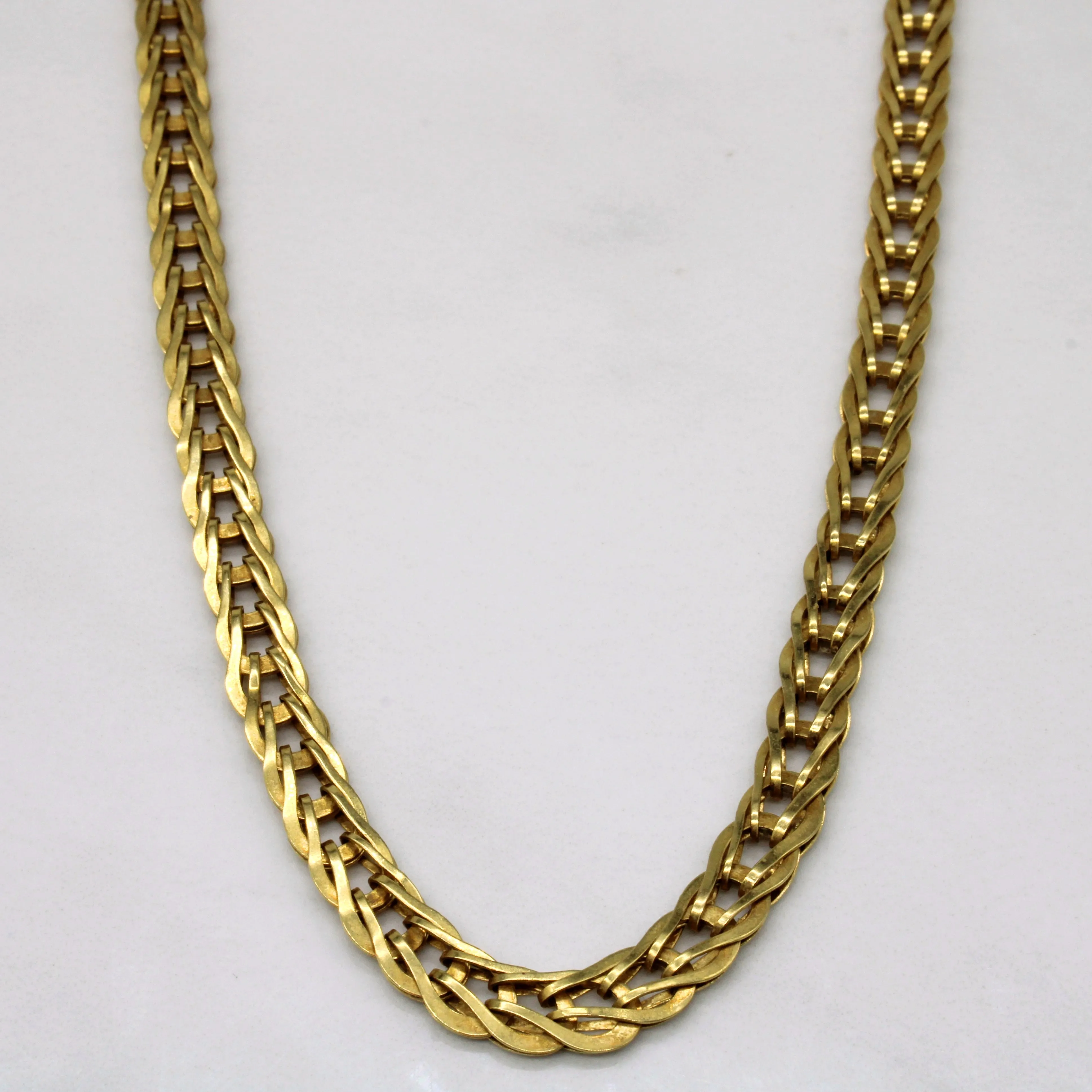 Luminous Finish Italian 18k Yellow Gold Flat Link Chain | 19" |
