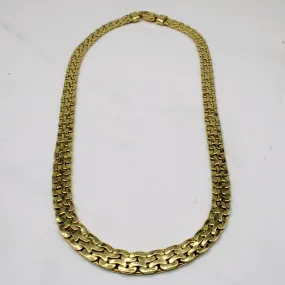 Italian 18k Yellow Gold Woven Link Necklace | 18" | Enchanted Sparkle