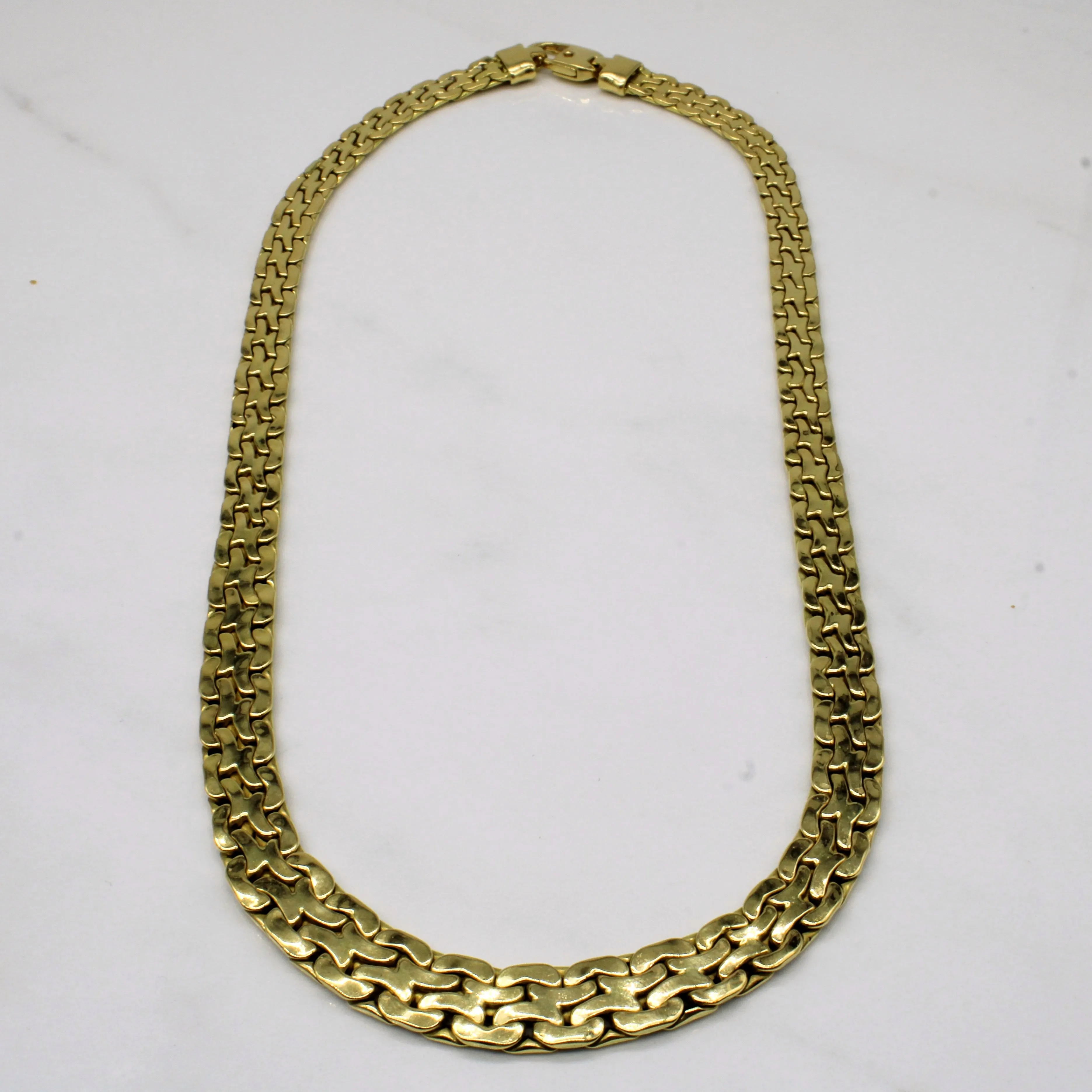 Italian 18k Yellow Gold Woven Link Necklace | 18" | Enchanted Sparkle