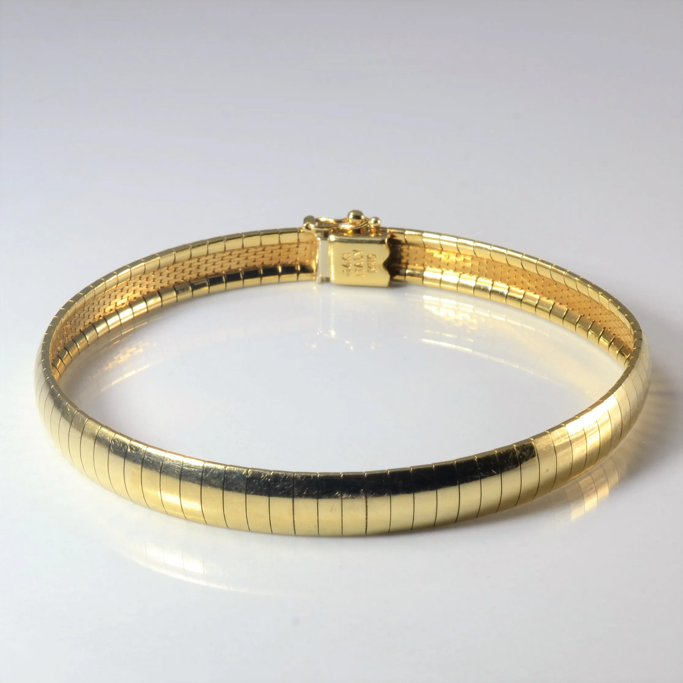 Italian Gold Flat Wire Flex Bracelet | 7" | Crisp Lines Occasion Ready