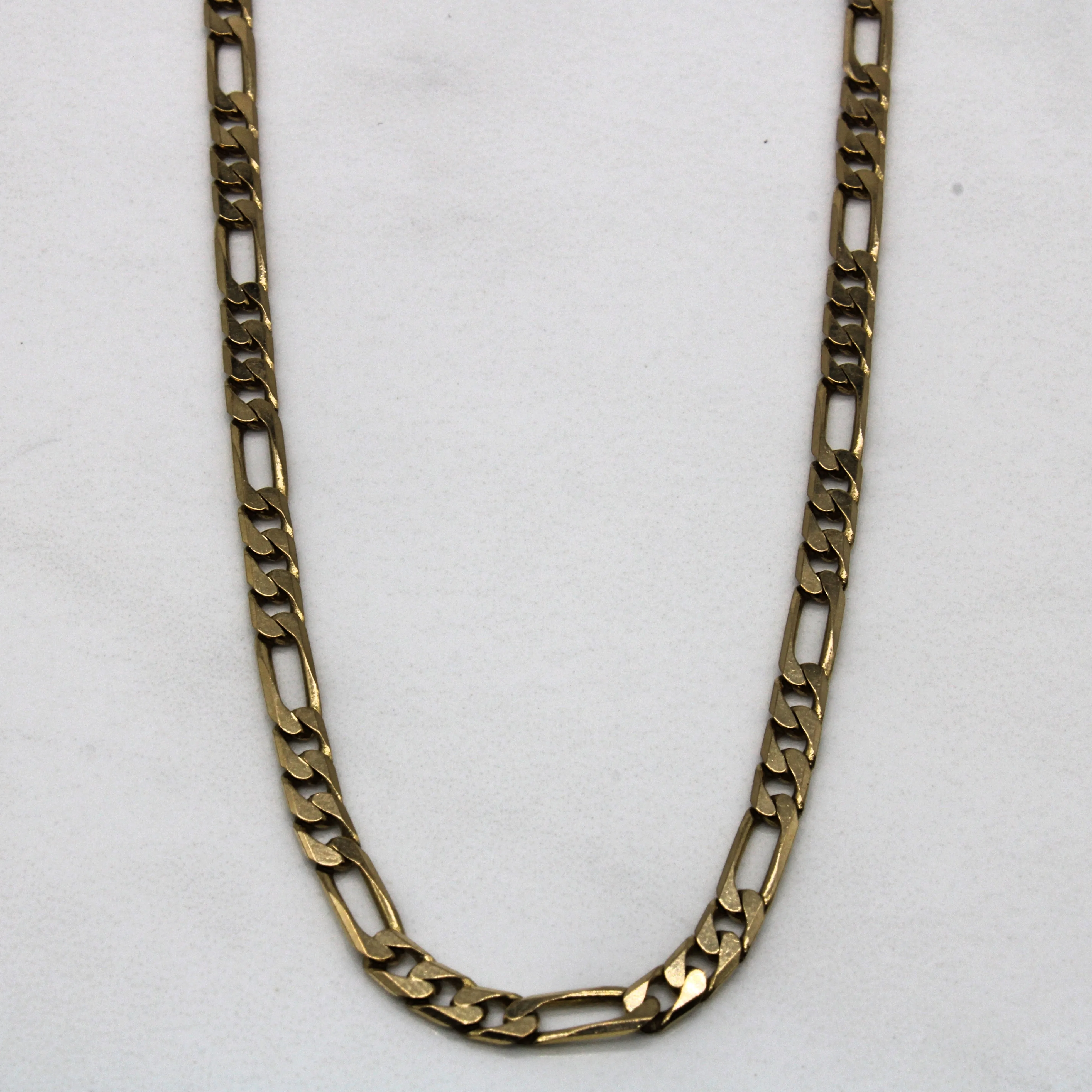 Italian Stamped 9k Yellow Gold Figaro Chain | 20" | Structured Accent