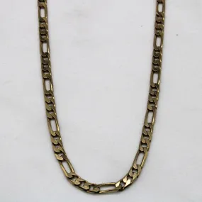 Italian Stamped 9k Yellow Gold Figaro Chain | 20" | Structured Accent