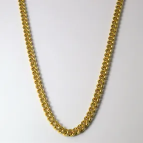 Italian Yellow Gold Curb Link Chain | 22"| Luxe Accent Distinct Piece