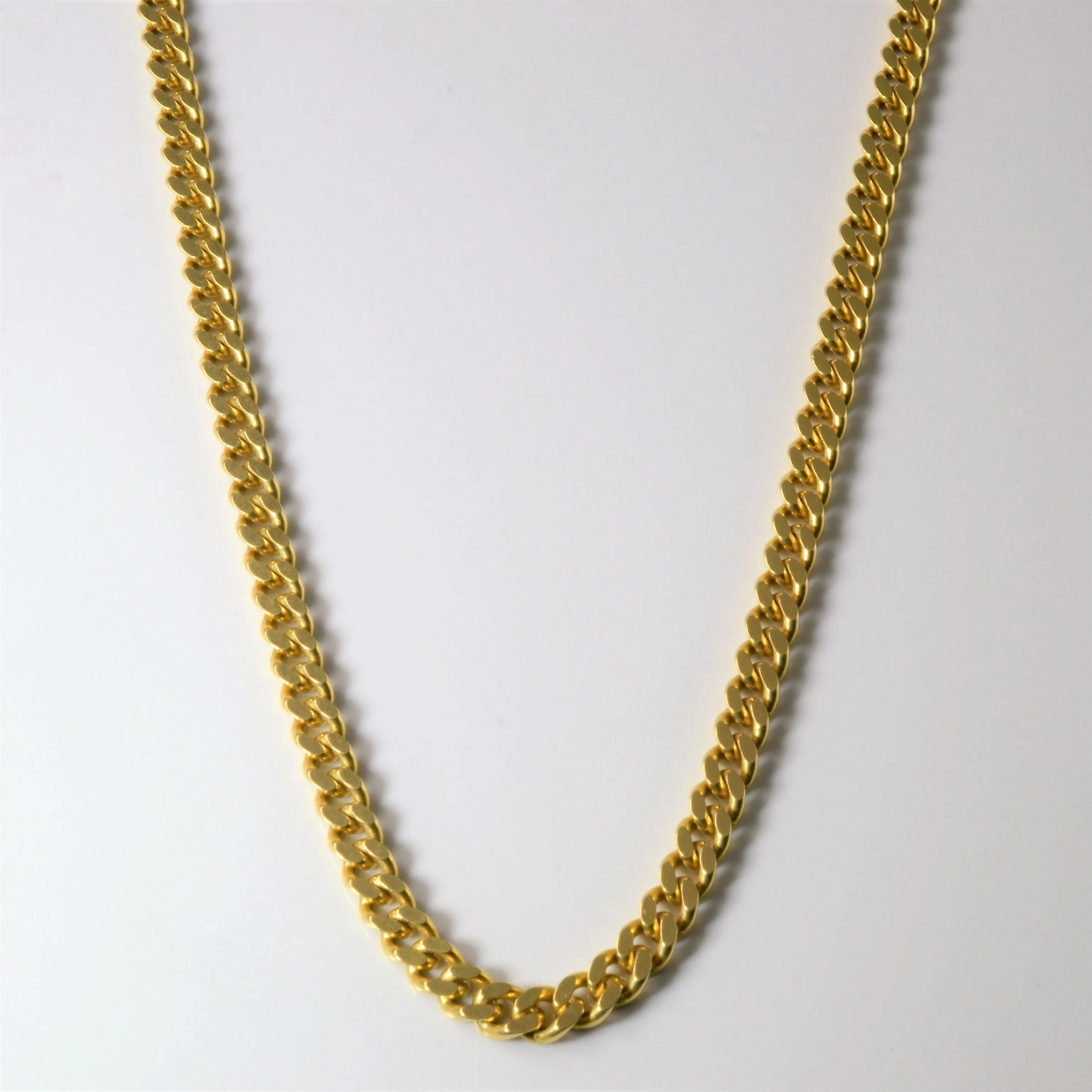 Italian Yellow Gold Curb Link Chain | 22"| Luxe Accent Distinct Piece